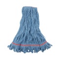 Mop Heads | Boardwalk BWK503BLNB 1 in. Super Loop Cotton/Synthetic Fiber Wet Mop Head - Large, Blue (12/Carton) image number 0