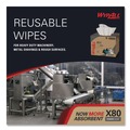 Perforated Roll & Hand Towels | WypAll 41044 11.1 in. x 16.8 in. BRAG Box HYDROKNIT X80 Cloths - White (160/Carton) image number 6