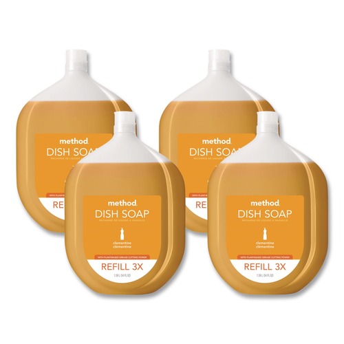 Dishwashing Detergents | Method 328103 54 oz Dish Soap Refill Tub - Clementine Scent (4/Carton) image number 0
