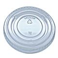 Cup Lids | Fabri-Kal 9508068 Kal-Clear/Nexclear Flat Lid with No Slot Plastic Drink Cup Lids Fits 9 oz. to 10 oz. Cold Cups - Clear (2500/Carton) image number 0