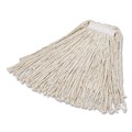 Mop Heads | Rubbermaid Commercial FGV11800WH00 24 oz. 1 in. Band Economy Cut-End Cotton Wet Mop Head - White (12/Carton) image number 2