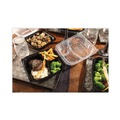 Food Storage Containers & Lids | Pactiv Corp. DC109330B000 34 oz. 3 Compartment Base/Lid 10.5 in. x 9.5 in. x 3 in. Vented Dual Color Microwavable Plastic Hinged Lid Container - Black/Clear image number 5