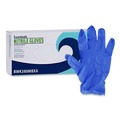 Food Service Disposable & Single Use Gloves | Boardwalk 380MCTA 380 Series 4 mil Thick 9.5 in. Long Powder-Free Disposable General-Purpose Nitrile Gloves - Medium, Blue (100/Box, 10 Boxes/Carton) image number 0