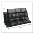 Condiment Organizers | Mind Reader CMG2MESH-BLK 11.61 in. x 23.9 in. x 12.76 in. 14-Compartment Network Collection Coffee Cup and Condiment Countertop Organizer - Black image number 5