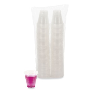 BEVERAGEWARE | Boardwalk BWKTRANSCUP3CT 3 oz. Polypropylene Plastic Cold Cups - Translucent (125/Bag, 20 Bags/Carton)