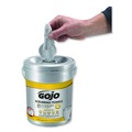 Perforated Roll & Hand Towels | GOJO Industries 6396-06 10.5 in. x 12 in. 2-Ply Hand Cleaning Scrubbing Towels - Silver/Yellow (6/Carton) image number 3