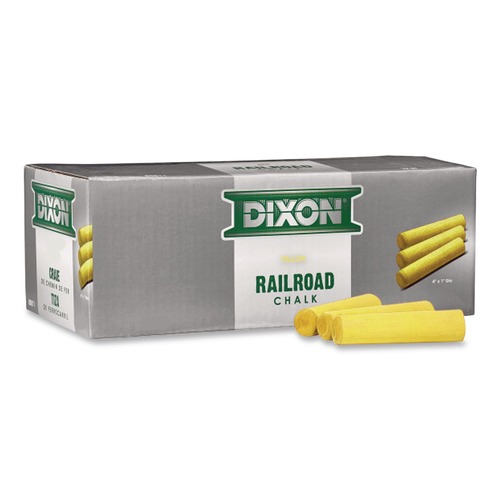 Chalks | Dixon X88813 4 in. x 1 in. Diameter Railroad Crayon Chalk - Yellow (72/Box) image number 0