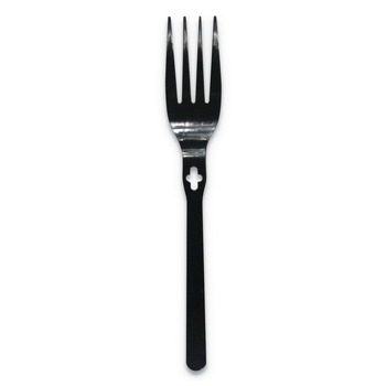  | Wego 54101101 Polystyrene Fork - Black (1000/Carton)