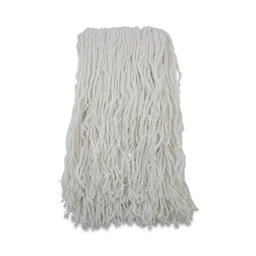 Mop Heads | Boardwalk BWKRM03024S Banded Rayon 24 oz. Cut-End Mop Heads - White (12/Carton) image number 0