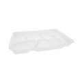 Compartment/Meal Trays | Pactiv Corp. 0TH10601SGBX 8.5 in. x 11.5 in. x 1.25 in. 6-Compartment Foam School Trays - White (500/Carton) image number 3