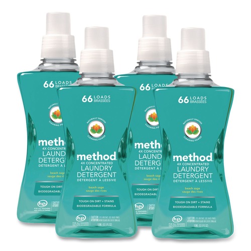 Laundry Detergents | Method 01489 53.5 oz 4X Concentrated Laundry Detergent - Beach Sage (4/Carton) image number 0