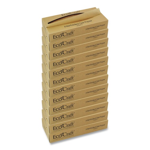 Paper Wraps | Bagcraft 16012 EcoCraft 12 x 10.75 Interfolded Soy Wax Deli Sheets (12/Carton) image number 0