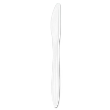 Dart K6BW Style Setter Mediumweight Plastic Knives - White (1000/Carton)