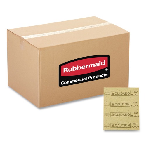 Sorbents | Rubbermaid Commercial FG425200YEL 16.5 in. x 20 in. 16 oz. Caution Wet Floor Over-the-Spill Pad (22 Sheets/Pack) image number 0