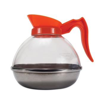DECANTERS AND PITCHERS | Coffee Pro CPU13 12-Cup Unbreakable Stainless Steel/Polycarbonate Decaffeinated Coffee Decanter - Orange