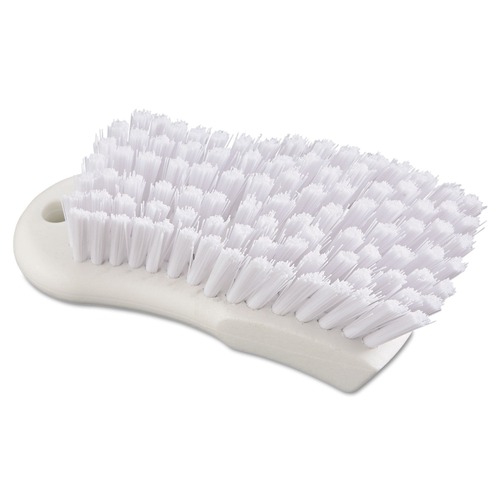 Brushes | Boardwalk BWKFSCBWH 6 in. Handle 6 in. Brush Polypropylene Bristles Scrub Brush - White image number 0
