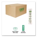 Disposable Forks | Eco-Products EP-S017-W Individually Wrapped Plantware CPLA Cutlery Fork - White (1000/Carton) image number 1