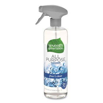 Seventh Generation 44713EA 23 oz Trigger Spray Bottle Natural All-Purpose Cleaner - Free and Clear/Unscented