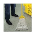 Mop Heads | Boardwalk BWK424CEA 24 oz. Cotton Pro Loop Web/Tailband Wet Mop Head - White image number 6