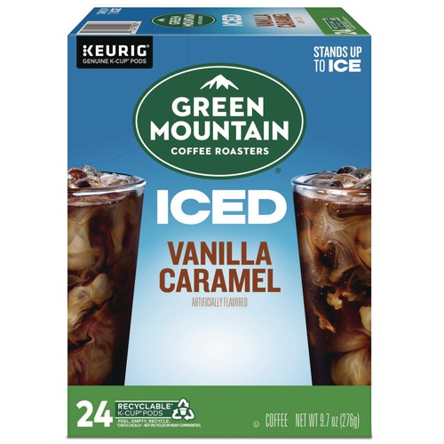 Coffee - Caffeinated | Green Mountain Coffee 5000359623 Brew Over Ice Coffee K-Cups - Vanilla Caramel (24/Box) image number 0
