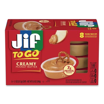 BREAKROOM CONDIMENTS | Jif SMU65642 1.1 oz Creamy Peanut Butter Cups (8/Box)