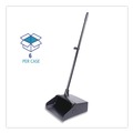 Dust Pans | Boardwalk 528101 34 in. Plastic/Aluminum Handle 11-3/4 in. Wide Lobby Dust Pan - Black/Silver image number 2