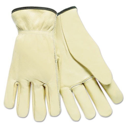 Work & Welding Gloves | MCR Safety 3200L Full Leather Cow Grain Driver Gloves - Large, Tan (12 Pairs) image number 0