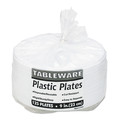 Plates | Tablemate 19644WH Plastic Dinnerware, Compartment Plates, 9-in Dia, White, 125/pack image number 1