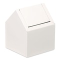 Feminine Care Dispensers & Receptacles | HOSPECO 2201 Double Entry Swing Top Floor Receptacle - Metal, White image number 1