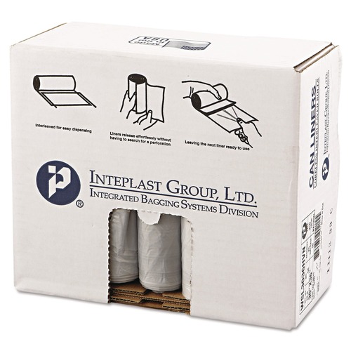 Low-Density Trash Bags | Inteplast Group WSL3036HVN 30 gal. 0.58 mil 30 in. x 36 in. Low-Density Commercial Can Liners - Clear (25 Bags/Roll, 10 Rolls/Carton) image number 0