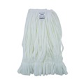 Mop Heads | Boardwalk BWK8002 Enviro Clean Looped Mop Head With Tailband - Medium, White (12/Carton) image number 7