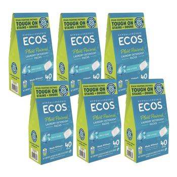  | ECOS 963706CT Laundry Detergent Packs - Free and Clear (6/Carton)