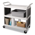 Perforated Roll & Hand Towels | Rubbermaid Commercial FG335192GRAY 17.13 in. x 21.5 in. x 7 in. Undivided 7.6 Gallon Bus/Utility Box - Gray image number 2