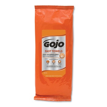 GOJO Industries 6285-06 7.75 in. x 11 in. 2-Ply FAST TOWELS Hand Cleaning Towels - Fresh Citrus, Blue (6 Packs/Carton)