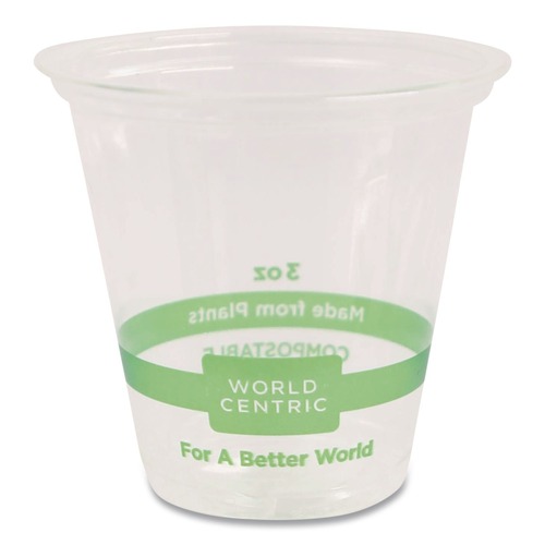 Cups | World Centric CP-CS-3 3 oz PLA Plastic Cold Cups - Clear (2500/Carton) image number 0