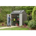Storage | Rubbermaid 2145548 337 cu-ft. 7 ft. x 7 ft. x 8 ft. Storage Shed - Brown image number 4
