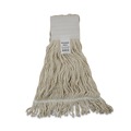 Mop Heads | Boardwalk BWK524C 24 oz. Pro Loop Web/Tailband Premium Saddleback Cotton Mop Head - White (12/Carton) image number 0