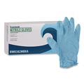 Janitorial Disposable & Single Use Gloves | Boardwalk 382MBXA 5 mil. Disposable Examination Nitrile Gloves - Medium Blue (100/Box) image number 0