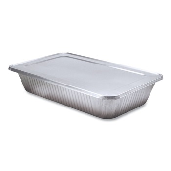 Handi-Foil 2050-45-50FC 12.88 in. x 20.81 in. x 0.62 in. Steam Table Pan Lids with Full Curl Edge (50/Carton)