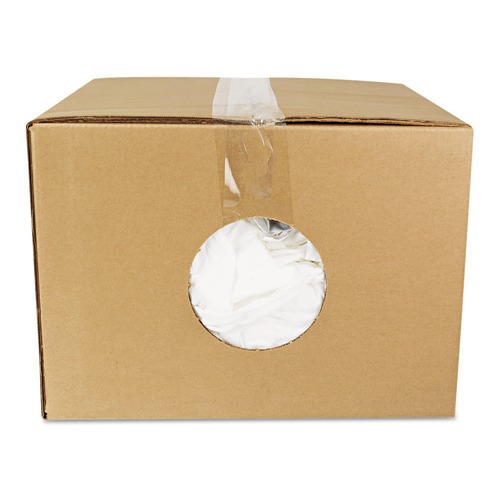 Perforated Roll & Hand Towels | HOSPECO 455-25 New Bleached T-Shirt Rags - White (1/Carton) image number 0