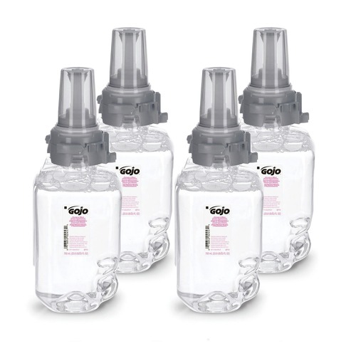 Soap Refills | GOJO Industries 8711-04 700 mL Clear and Mild Foam Handwash Refill for ADX-7 Dispenser - Fragrance-Free (4/Carton) image number 0