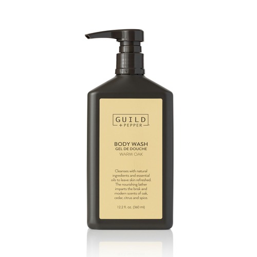 Personal Shampoos, Conditioners, & Body Washes | Guild+Pepper 100304 12.2 oz Shower Gel - Warm Oak Scent (12/Carton) image number 0