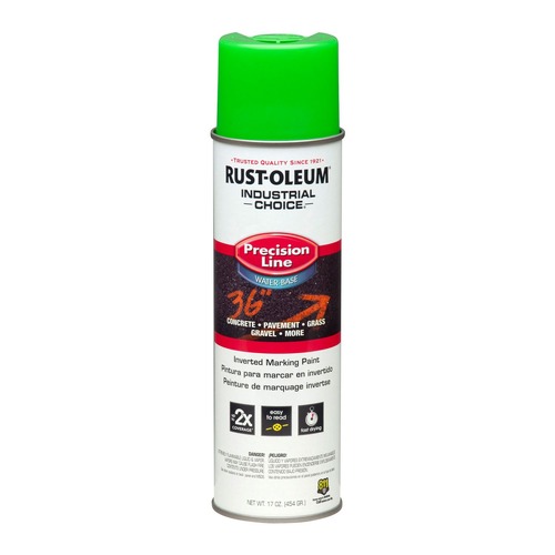 Paint & Paint Supplies | Rust-Oleum RST203032CT 17 oz. Aerosol Can Industrial Choice Precision Line Marking Paint - Fluorescent Green (12/Carton) image number 0