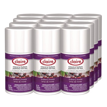 METERED DISPENSER REFILLS | Claire 1000003935 7 oz. Aerosol Spray Metered Air Freshener - Mulberry Scent (12/Carton)
