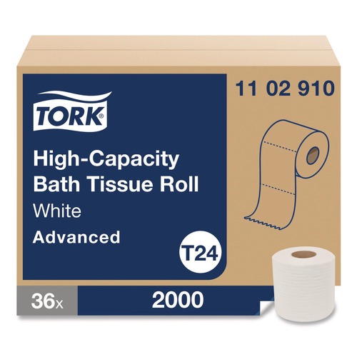 Toilet Tissues | Tork 1102910 Advanced High Capacity Bath Tissue Septic Safe 1-Ply White 2,000 Sheets 36 Rolls/Carton image number 0