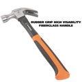 Hammers | Great Neck HG16C 16 oz. Claw Hammer with High-Visibility Orange Fiberglass Handle image number 4