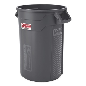 Suncast Commercial TCU32 Injection Molded Utility Trash Can, 32 gal, Plastic/Resin, Gray