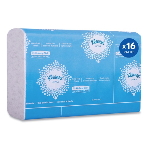 Perforated Roll & Hand Towels | Kleenex 46321 2-Ply 8 in. x 9.4 in. Reveal Multi-Fold Towels - White (16/Carton) image number 0