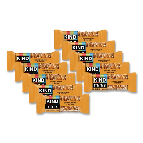 Meals & Snack Bars | KIND 27960 0.7 oz. Minis - Caramel Almond Nuts/Sea Salt (10/Pack) image number 0