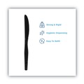 Disposable Knives | Dixie SSK51 SmartStock Series-O 7 in. Mediumweight Plastic Cutlery Knives Refill - Black (40/Pack, 24 Packs/Carton) image number 3